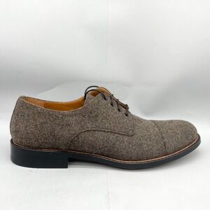 Taft‎ Mens 44.5 11.5 Kennedy Cap Toe Oxford Shoes Brown Wool Lace Up Derby Dress